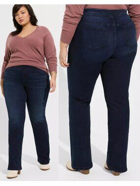 Torrid Dark Wash Stretch Denim Pull On Lean Jean Boot Jeans